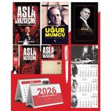 Asla Vazgeçme - Ayraç - Kartpostal - Poster - Uğur Mumcu - 2026 Ajanda Gazi Paşa - Imza Duvar Takvimi - Masa Takvimi