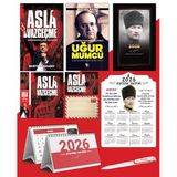 Asla Vazgeçme - Ayraç - Kartpostal - Poster - Uğur Mumcu - 2026 Ajanda Komutan - Kalpaklı Ahşap Duvar Takvimi - Masa Takvimi