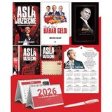 Asla Vazgeçme - Ayraç - Kartpostal - Poster Ve Bak İşte bahar Geldi - 2026 Ajanda Gazi Paşa - Ayyıldız Ahşap Duvar Takvimi - Masa Takvimi