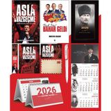 Asla Vazgeçme - Ayraç - Kartpostal - Poster ve Bak Işte Bahar Geldi - 2026 Ajanda Komutan - Gazi Duvar Takvimi - Masa Takvimi