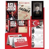 Asla Vazgeçme - Ayraç - Kartpostal - Poster - Yağma - Sayıştay Belgeleri - 2026 Ajanda Kalpaklı - Ay Yıldız Duvar Takvimi - Masa Takvimi