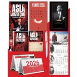 Asla Vazgeçme - Ayraç - Kartpostal - Poster - Yaşamak Cesaret Ister - 2026 Ajanda Istikbal - Sakarya Duvar Takvimi - Masa Takvimi