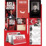 Asla Vazgeçme - Ayraç - Kartpostal - Poster - Yaşamak Cesaret Ister - 2026 Ajanda Kalpaklı - Ay Yıldız Duvar Takvimi - Masa Takvimi