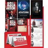 Asla Vazgeçme - Ayraç - Kartpostal - Poster - Yüzyılların Lideri Atatürk - 2026 Ajanda Istikbal - Sakarya Duvar Takvimi - Masa Takvimi