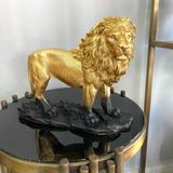 Aslan Biblo Heykel Siyah-Gold SİYAH (GOLD DETAYLI)