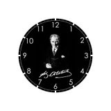ASLAN DEKOR 40 Cm Orta Boy ATATÜRK Duvar Saati | 4 mm Temperli Cam | UV Baskılı | Modern Tasarım | Sessiz Akar Mekanizma | Ev Ofis Salon Mutfak Yatak Odası | Venezia