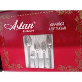 Aslan Exclusive 60 Parça Aile Takımı Çatal Kaşık Takımı - Metalik Gri
