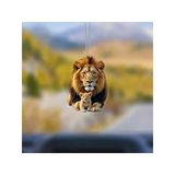 Aslan Figürlü Araba Ayna Süsü - Uv Baskılı Pleksi Malzeme