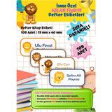Aslan Figürlü Etiketi Defter Etiketi Kitap Etiketi Kişiye Özel Suya Dayanıklı Isim Yazılabilien - 1 - Çok Renkli