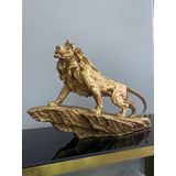 ASLAN KRAL BİBLO FİGÜRÜ TAŞ ÜSTÜNDE ASLAN BÜYÜK BOY GOLD
