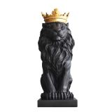 Aslan Kral Obje Siyah Gold Taçlı
