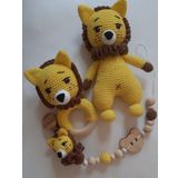 Aslan Kral Uyku Arkadaşı Seti Amigurumi Organik Oyuncak