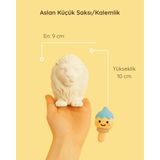 Aslan Küçük Saksı – Şıklığı ve Gücü Masanıza Taşıyın! - Beyaz