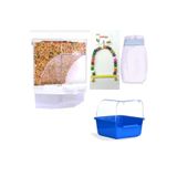 Aslan Kuş Salıncağı Ahşap Boncuklu + Banyoluk + Akıllı Yemlik + L Kafes Tülü