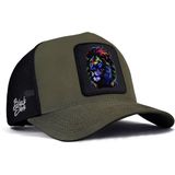 Aslan Logolu Haki-Siyah Trucker Şapka
