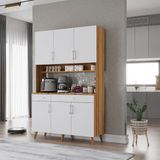 Aslan Mobilya Ceviz 120x210 cm Çok Amaçlı Mutfak Dolabı Kahve Köşesi