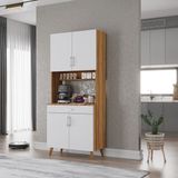 Aslan Mobilya Ceviz 80x210 cm Çok Amaçlı Mutfak Dolabı Kahve Köşesi