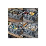 Aslan Ticaret 4Lü 30*40*25 Cm Gri Menteşe Kapaklı Plastik Kasa