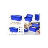 Aslan Ticaret 7Lİ 40 * 60 * 25 CM MAVİ MENTEŞE KAPAKLI PLASTİK KASA MAVİ