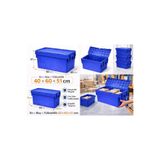 Aslan Ticaret 7Lİ 40 * 60 * 51 CM MAVİ MENTEŞE KAPAKLI PLASTİK KASA MAVİ
