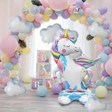 Aslan Unicorn Balon Orta Boy Doğum Günü Partisi Için Büyük At Alüminyumfolyo Balon,paket Içeriği 2 Li