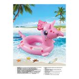 ASLANKAR Dinazor şeklinde pembe deniz ve havuz simidi 1 ile 4 yaşa uygun ayak geçmeli çocuk yüzme simidi
