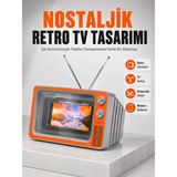 Aslanoğlu Store 12 Inç Telefon Ekran Büyütücü Retro Tv Tasarımlı Hd Fresnel Lens Taşınabilir Mobil Ekran Büyütücü - 00-Siyah - Beyaz