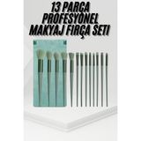 Aslanoğlu Store 13 Parça Taşınabilir Kılıflı Profesyonel Makyaj Fırça Seti Pudra Allık Fondöten Fırçası