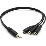 Aslanoğlu Store 3.5 mm Erkek * 3 Stereo Dişi Kulaklık Çoklayıcı 30 cm Y Kablo - 0,01 gr