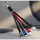 Aslanoğlu Store 4 Uçlu Taşınabilir Anahtarlık Şarj Kablosu Lightning Type-C Micro USB Çoklu Kablo - 0-Bordo