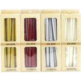 Aslanoğlu Store 4pcs Candle Metalik Renkler Şamdan Mum 25CM - Ahşap - 1