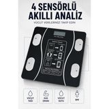 Aslanoğlu Store Bluetooth Akıllı Tartı 180 kg Kapasiteli Vücut Yağ Kas Su Bmı Analizli Cam Baskül - Çok Renkli