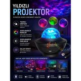 Aslanoğlu Store Galaxy Efektli LED Gece Lambası Projektörü Bluetooth Bağlantılı