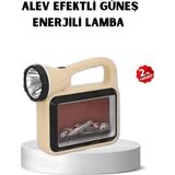 Aslanoğlu Store Güneş Enerjili Alev Efektli Lamba Cob LED Su Geçirmez Çok Fonksiyonlu