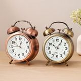 Aslanoğlu Store Metal Masa Çalar Saat - Pilli Işıklı 8 cm - Ahşap