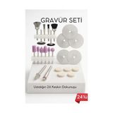 Aslanoğlu Store Mey Ithalat® 24'lü Mini Gravür Seti Dremel Ucu: Profesyonel Taşlama, Parlatma ve Şekillendirme Alet