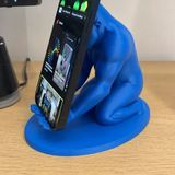 Aslanoğlu Store Mey Ithalat® 3D Baskı Goril Telefon Tutucu - Kaslı Goril Masaüstü Telefon Standı-Mavi - 000-Siyah