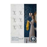Aslanoğlu Store Mey Ithalat® 6 Lı Şeffaf Yapışkanlı Askı, Mutfak Banyo Duvar Askısı, Çivisiz Pratik Kanca Seti