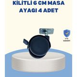 Aslanoğlu Store Mey Ithalat® Kilitli Mobilya Tekerleği 6 cm 4’lü Kolay Kurulum
