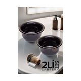 Aslanoğlu Store Mey Ithalat® Profesyonel Siyah Tıraş Tası 2 Li Set - Berber Tipi Ergonomik Sabun Köpürtme Kabı - 71