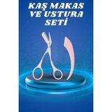 Aslanoğlu Store Profesyonel Taraklı Kaş Usturası ve Kaş Makası Bıyık Alma Kaş Usturası - 0-Koyu Mavi