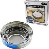 Aslanoğlu Store Raund Strainer 6pcs Metal Un Elek Seti 15-17.5-19-20.5-24-27CM - 0 - 19 lt - Ahşap