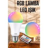 Aslanoğlu Store Rgb LED Lamba LED Işık Ampul Renk Değiştirebilen 100 Watt - 0,5 W - Çok Renkli