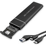 Aslanoğlu Store SSD Kutu Type-C3.1 + Usb3.0 Nvme M2 Chıp JMS583 Siyah HDX1768