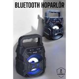 Aslanoğlu Store Taşınabilir Bluetooth Hoparlör LED Işıklı Uzun Pil Ömrü