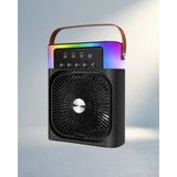 Aslanoğlu Store Taşınabilir Mini Klima Fan Rgb LED Işıklı 1 Adet - 0-Siyah