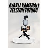 Aslanoğlu Store Telefon Tutucu LED Işıklı Kumandalı Mikrofon Telefon Vlog Video Kayıt