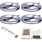 Asled 20 Metre Iç Rgb Şerit LED Ultra Slim Trafo Ve Kumanda 3 Çip 5050 Double Pcb 20 mt Iç Set - Renkli