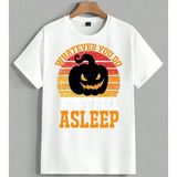 Asleep Halloween Baltin Kabak Unisex Oversize Tişört Beyaz - M