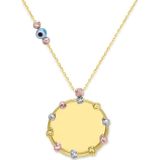 Aslı Gold Altın 14 Ayar Dorikalı Plaka Kolye (KLY0467)